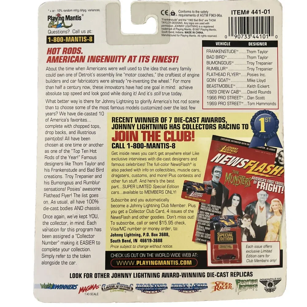 1969 Pro Street Red #24 Johnny Lightning Hot Rods Collector 1/64 Sealed New
